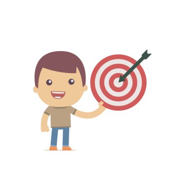 basit düz stil komik bir rahat karakter çizimi