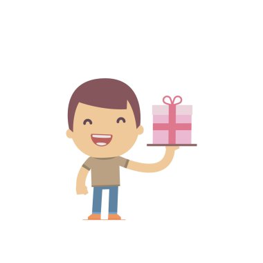 basit düz stil komik bir rahat karakter çizimi