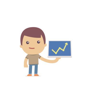 basit düz stil komik bir rahat karakter çizimi