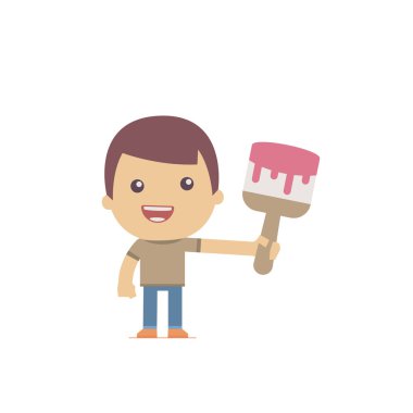 basit düz stil komik bir rahat karakter çizimi