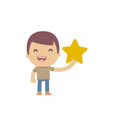 basit düz stil komik bir rahat karakter çizimi