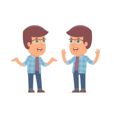 Funny Character Freelancer tells interesting story to his friend