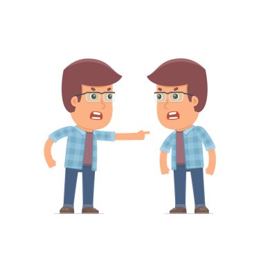 Angry Character Freelancer abuses and accuses his companion