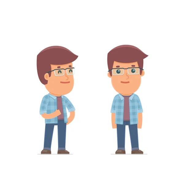 Happy Character Freelancer de pie en pose relajada — Vector de stock