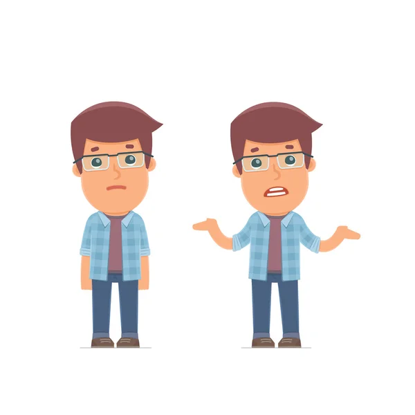 Confused Character Freelancer in ignorance and does not know — Stockový vektor