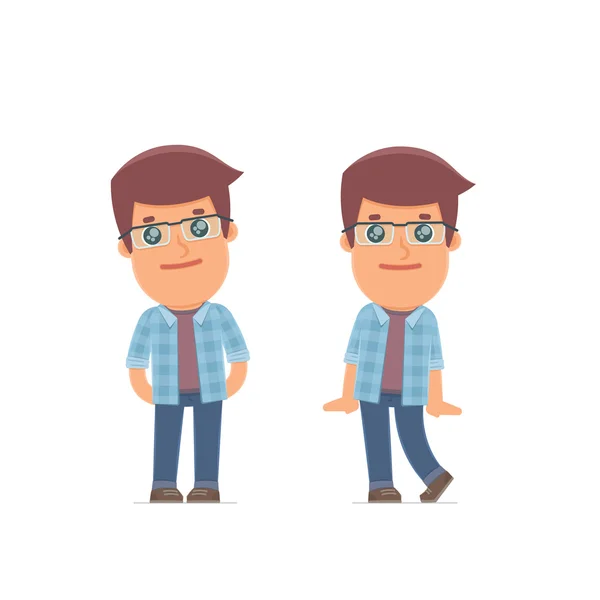 Cute and Affectionate Character Freelancer in shy and awkward po — Stock vektor