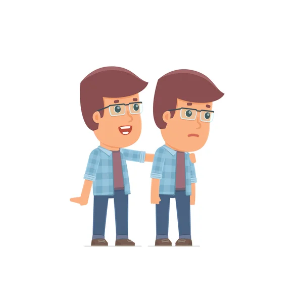 Good Character Freelancer cares and helps to his friend in diffi — Διανυσματικό Αρχείο