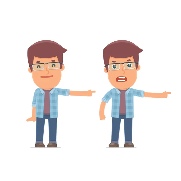 Happy and Angry Character Freelancer making presentation using h — Stock Vector