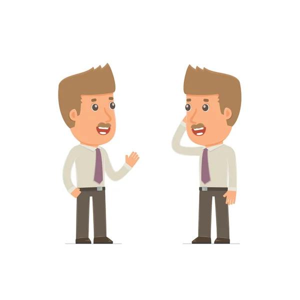 Calm Character Broker tells news to his friend — Stock Vector