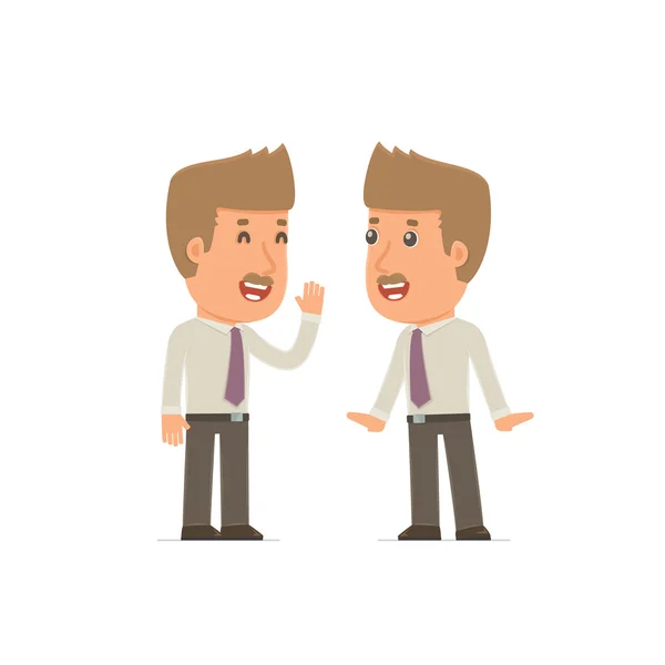 Cunning Character Broker gossiping and telling secret to his fri — Stock Vector