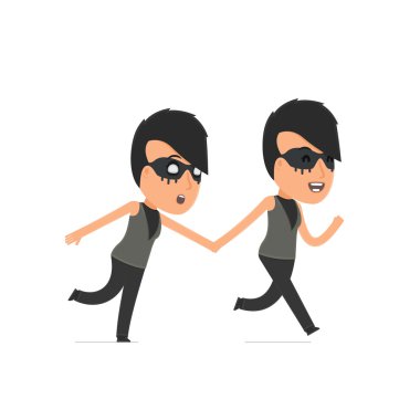 Happy and Joyful Character Outsider Girl runs and drags his frie