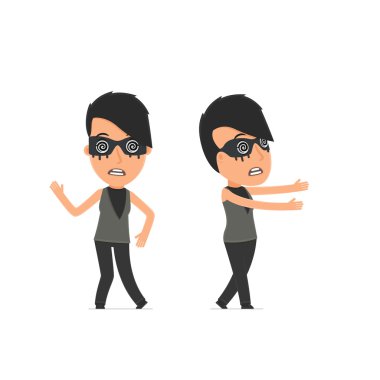 Crazy and Deranged Character Outsider Girl in strange pose under