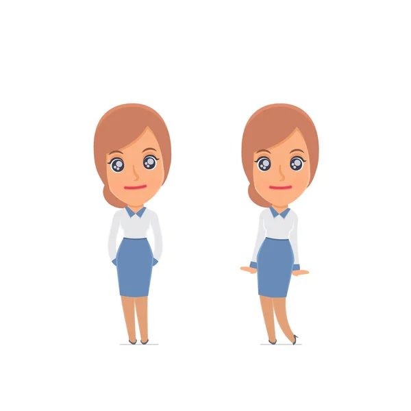 Linda y cariñosa carácter consultor chica en tímido y awkwa — Vector de stock