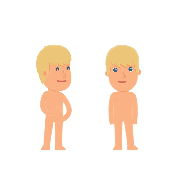 Happy Character Naked Man standing in relaxed pose — 图库矢量图片