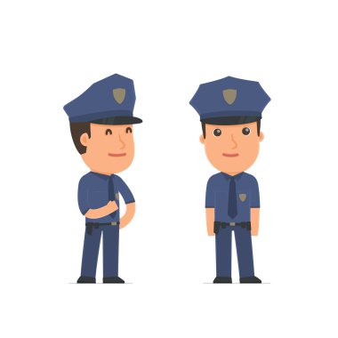 Happy Character Officer standing in relaxed pose