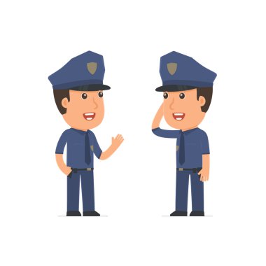Calm Character Officer tells news to his friend