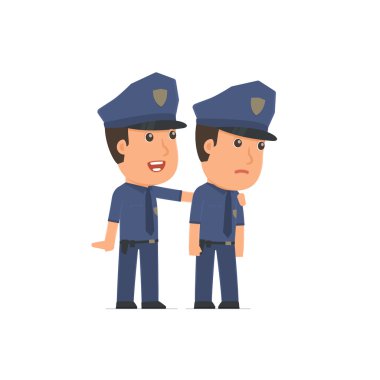 Good Character Officer cares and helps to his friend in difficul