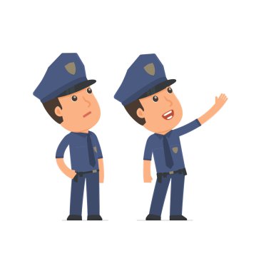 Active and Intelligent Character Officer making presentation of 