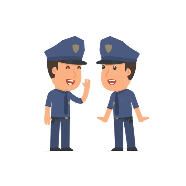 Cunning Character Officer gossiping and telling secret to his fr — Stock Vector