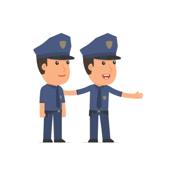 Active Character Officer making presentation of his product to t — Stock Vector