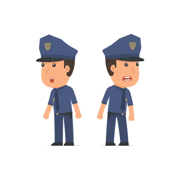 Blunt Character Officer very surprised and did not believe his e — Stock Vector