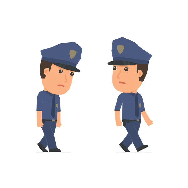 Sad and Frustrated Character Officer goes and drags — Stockvector