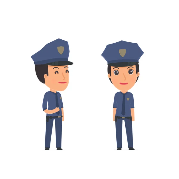 Happy Character Constabulary standing in relaxed pose — Stockvector