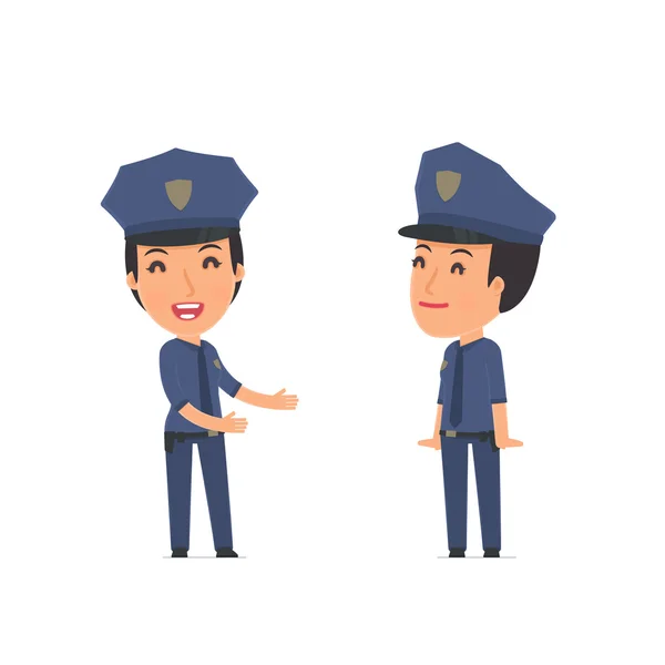 Funny Character Constabulary introduces his shy friend — Stockový vektor