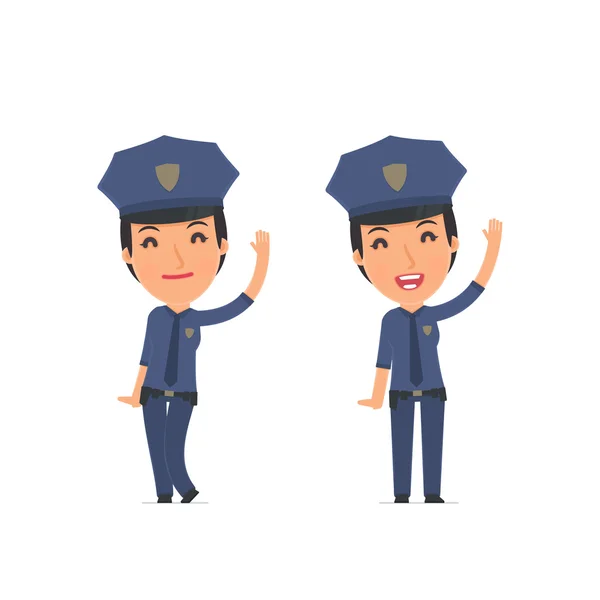 Funny and Cheerful Character Constabulary welcomes viewers — ストックベクタ