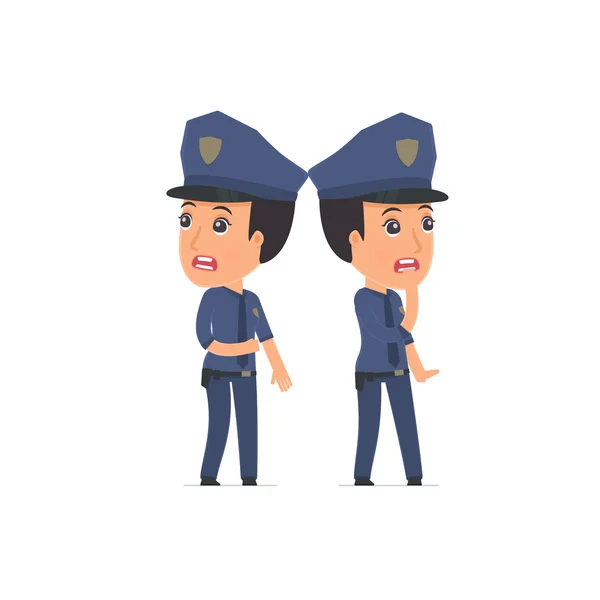 Cowardly Character Constabulary heard something and very scared — ストックベクタ
