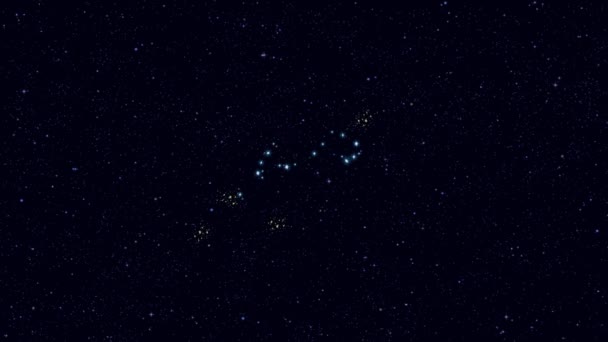 Constellation Scorpius Scorpion Zoom Progressif Image Tournante Avec Étoiles Contours — Video