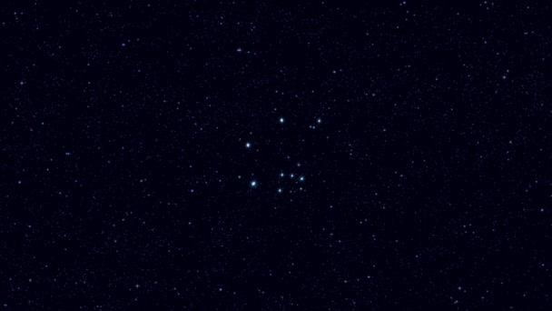 天秤座 天秤座 逐渐放大与恒星和轮廓旋转的图像 4K教育视频 — 图库视频影像