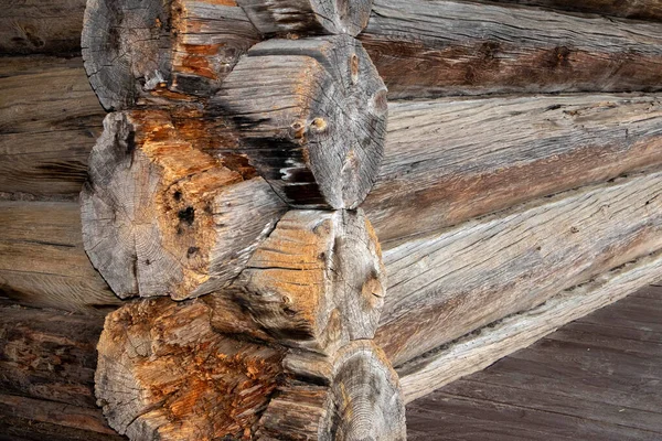 Corner Connection Logs Traditional Russian Architecture Country Houses — Photo