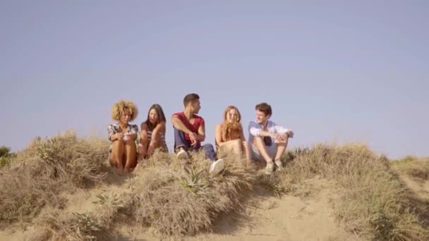Nastolatki, siedząc na trawie i mówienie — Wideo stockowe