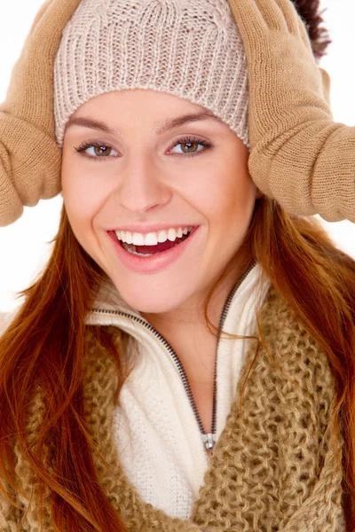 Vivacious woman in winter fashion — Stock Photo, Image