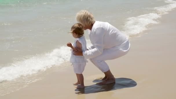 Grandma and Little Girl Having Fun — Stock Video