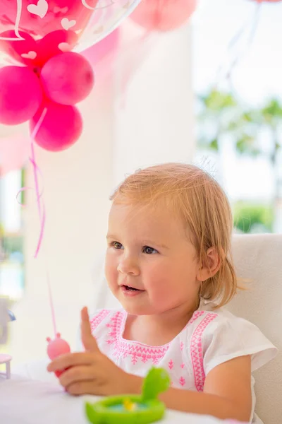 Little Girl with Birthday Present — Stock Photo, Image