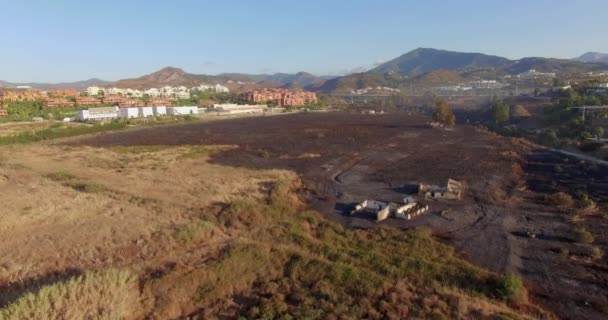 Campo después del fuego en Andalucía española — Vídeos de Stock