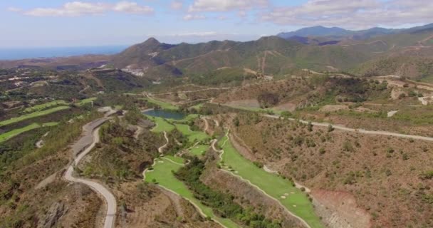 Golf fält i spanska Andalusien — Stockvideo