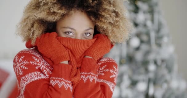 Mulher na moda de inverno — Vídeo de Stock