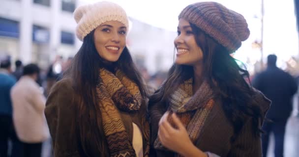 Women in winter fashion — Stock Video