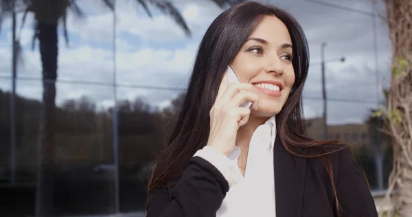 Бізнес-леді розмовляє по мобільному телефону — стокове фото