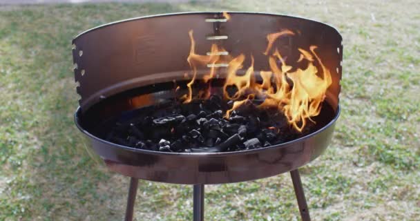 Burning carbons in brazier — Stock Video