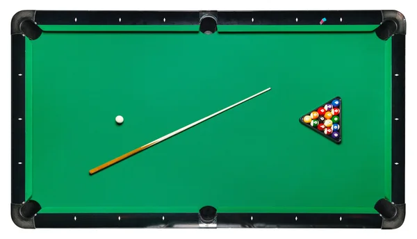 izole Bilardo masası, üstten görünüm.