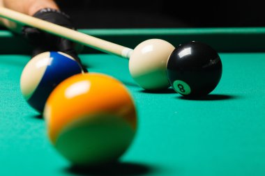 Bilardo masası bilardo topları.