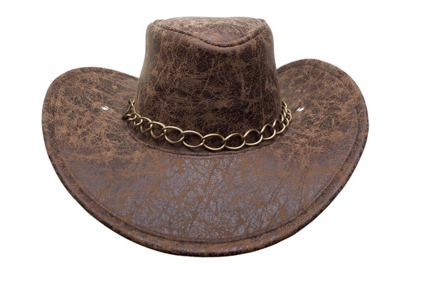 brown cowboy hat isolated on white background  