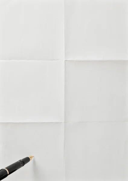 Pen and white sheet of paper — Stock Photo, Image