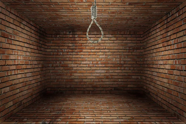 Empty room with noose of rope — Stock Photo, Image