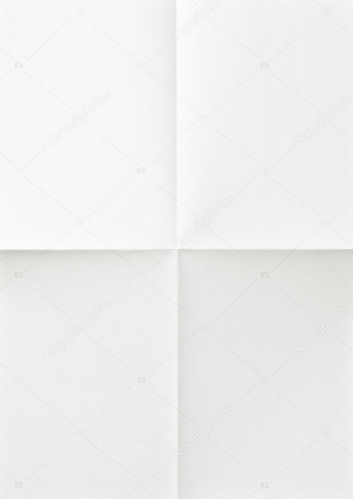 white sheet of paper folded in four 