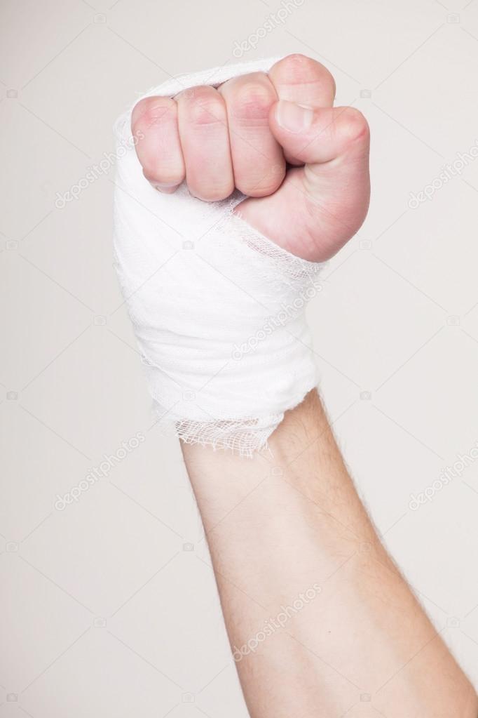 Hand with a bandage 